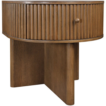 Cortland Brown Acacia Veneer And Solid Wood Night Stand