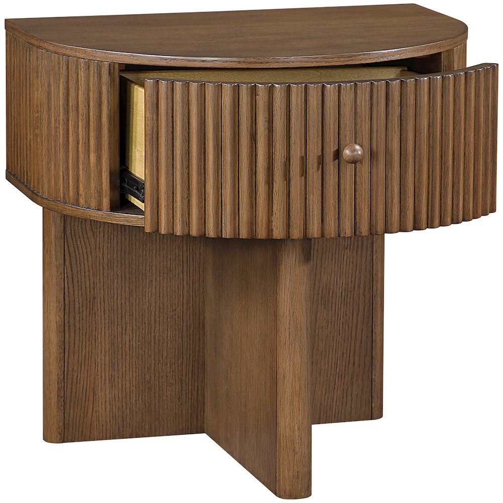 Cortland Brown Acacia Veneer And Solid Wood Night Stand