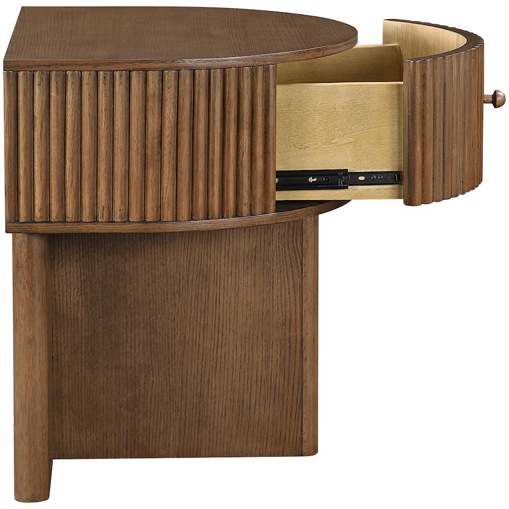 Cortland Brown Acacia Veneer And Solid Wood Night Stand
