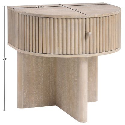 Cortland Natural Acacia Veneer And Solid Wood Night Stand