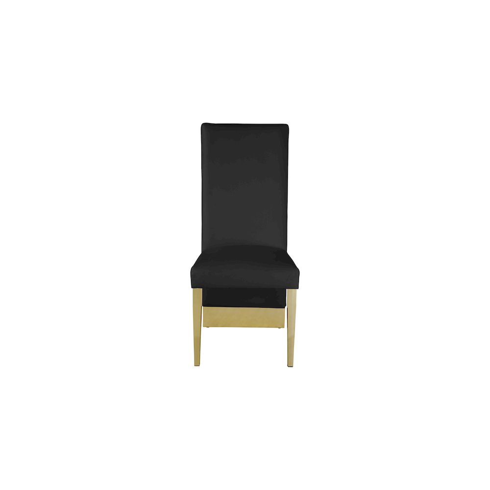 Porsha Black Vegan Leather Dining Chair, Set of 2