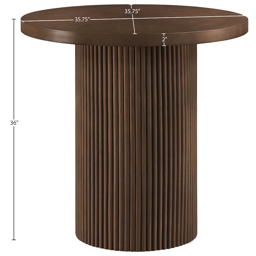 Belinda Brown Oak Veneer And Solid Wood Counter Height Table