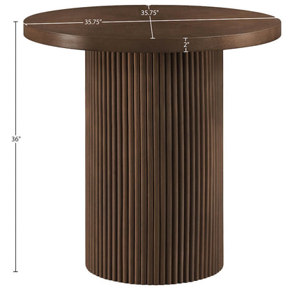 Belinda Brown Oak Veneer And Solid Wood Counter Height Table