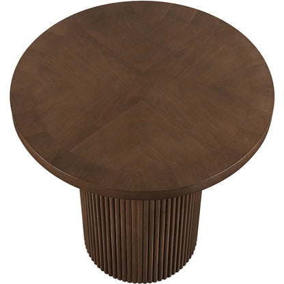 Belinda Brown Oak Veneer And Solid Wood Counter Height Table