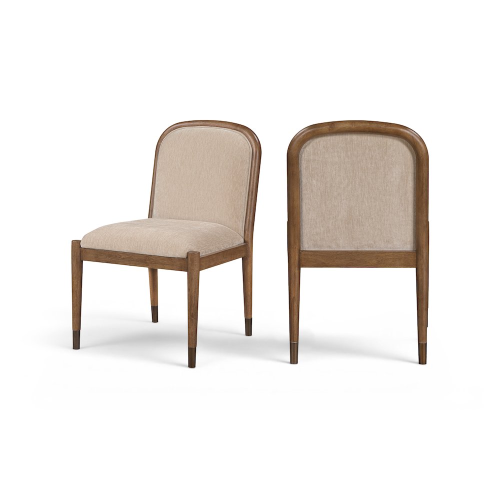Cambria Beige Performance Fabric Upholstered Dining Side Chair, Set of 2