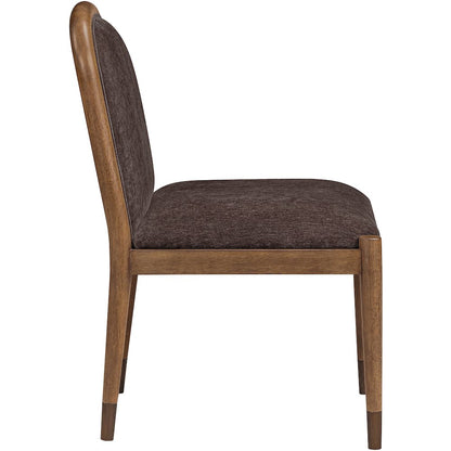 Cambria Brown Performance Fabric Upholstered Dining Side Chair, Set of 2