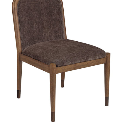 Cambria Brown Performance Fabric Upholstered Dining Side Chair, Set of 2
