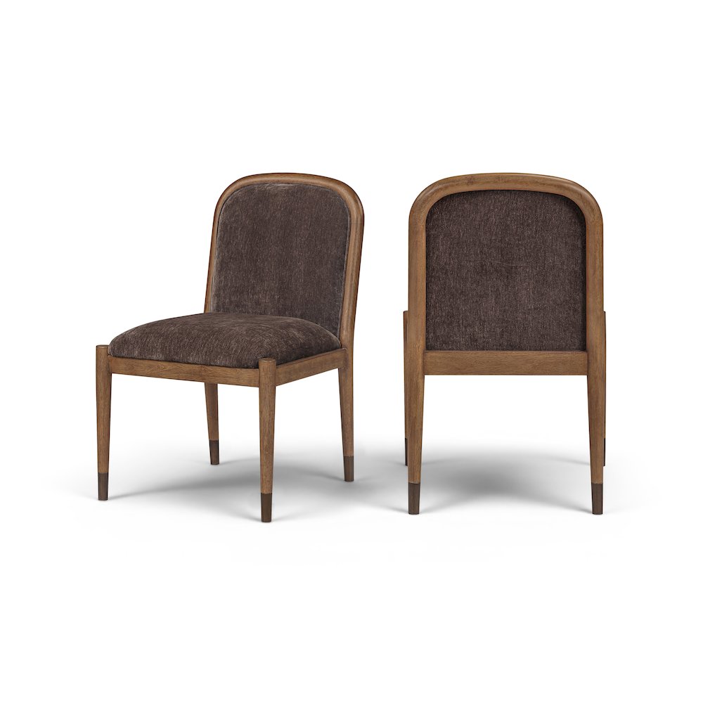 Cambria Brown Performance Fabric Upholstered Dining Side Chair, Set of 2