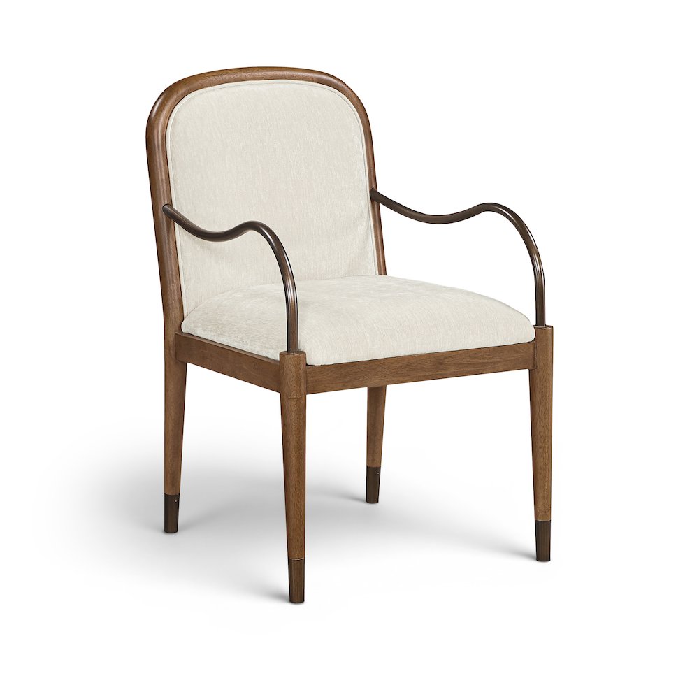 Cambria Cream Performance Fabric Upholstered Dining Arm Chair