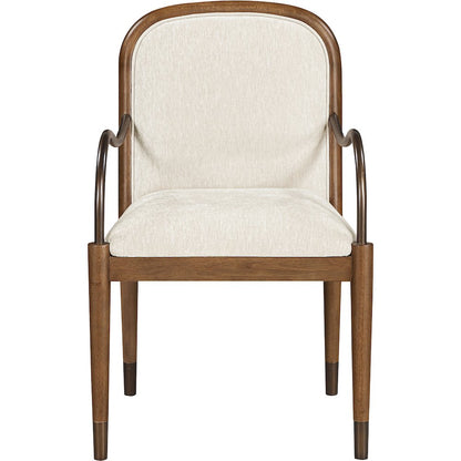 Cambria Cream Performance Fabric Upholstered Dining Arm Chair