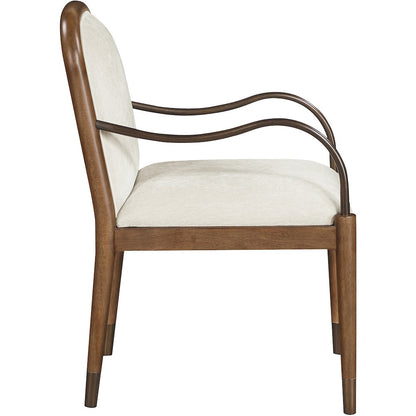 Cambria Cream Performance Fabric Upholstered Dining Arm Chair