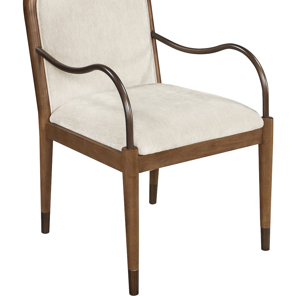 Cambria Cream Performance Fabric Upholstered Dining Arm Chair