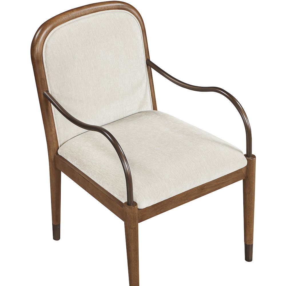 Cambria Cream Performance Fabric Upholstered Dining Arm Chair