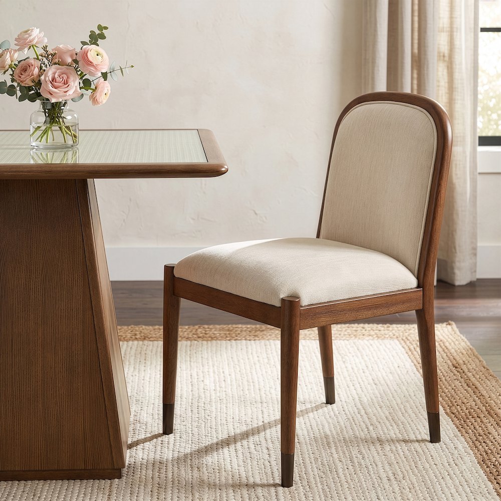 Cambria Cream Performance Fabric Upholstered Dining Side Chair, Set of 2