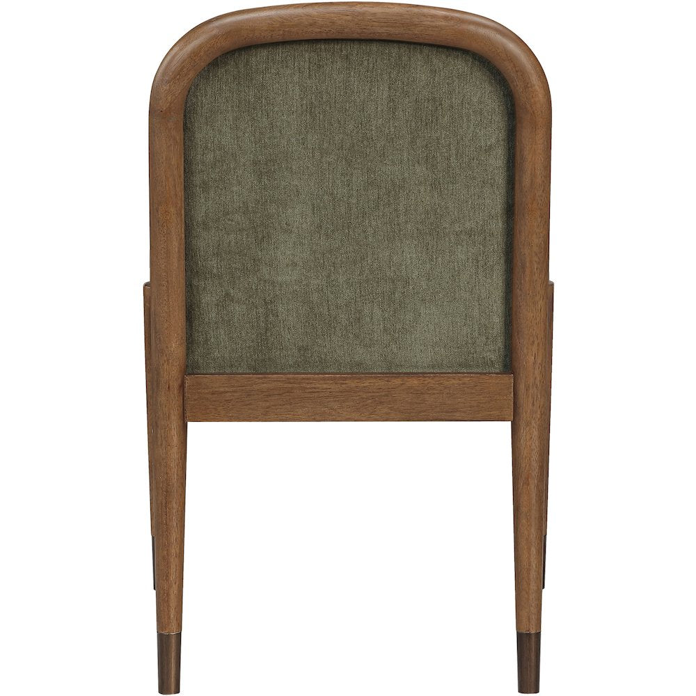 Cambria Green Performance Fabric Upholstered Dining Arm Chair