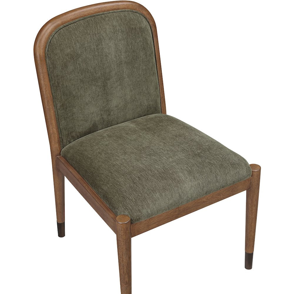 Cambria Green Performance Fabric Upholstered Dining Side Chair, Set of 2