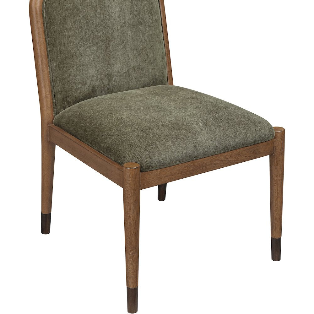 Cambria Green Performance Fabric Upholstered Dining Side Chair, Set of 2