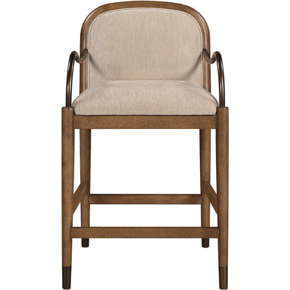 Cambria Beige Performance Fabric Upholstered Counter Stool