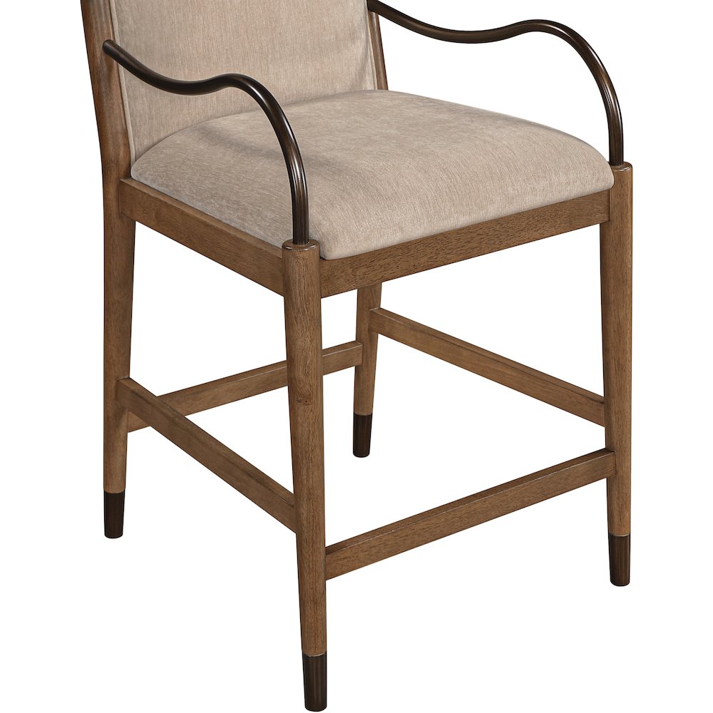 Cambria Beige Performance Fabric Upholstered Counter Stool
