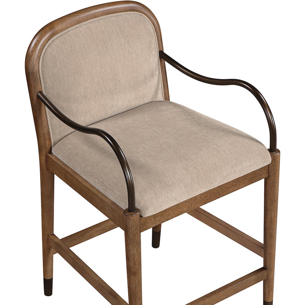Cambria Beige Performance Fabric Upholstered Counter Stool