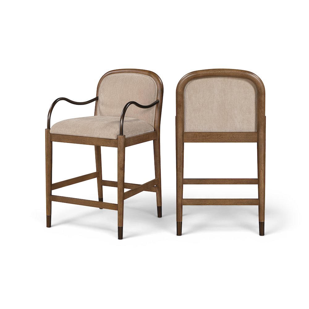 Cambria Beige Performance Fabric Upholstered Counter Stool