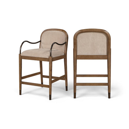 Cambria Beige Performance Fabric Upholstered Counter Stool