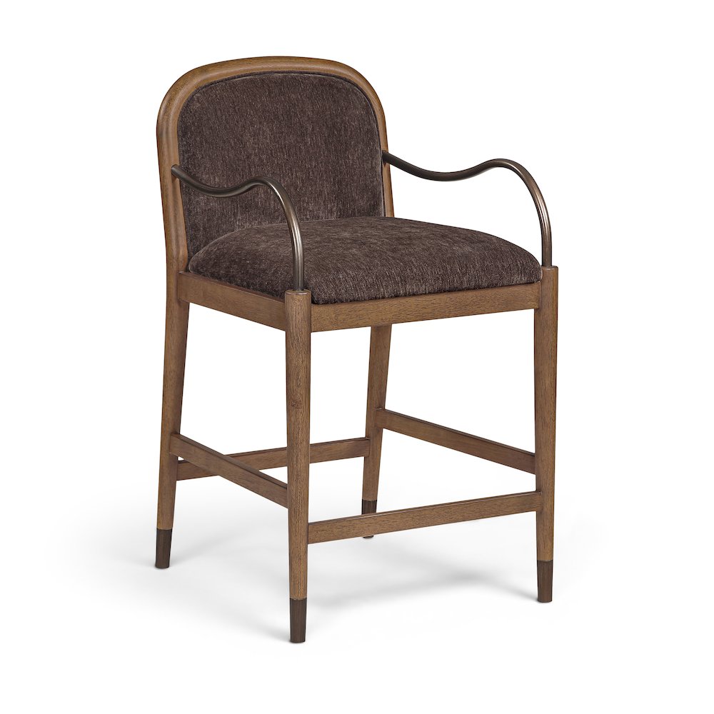 Cambria Brown Performance Fabric Upholstered Counter Stool