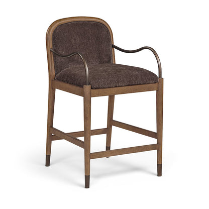 Cambria Brown Performance Fabric Upholstered Counter Stool