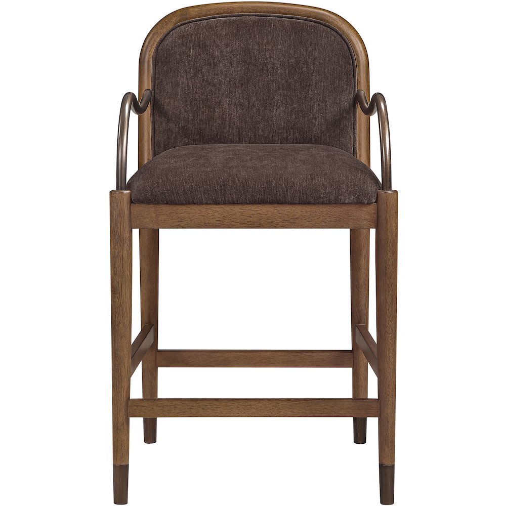 Cambria Brown Performance Fabric Upholstered Counter Stool