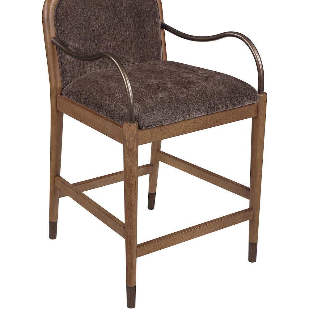 Cambria Brown Performance Fabric Upholstered Counter Stool