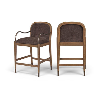 Cambria Brown Performance Fabric Upholstered Counter Stool