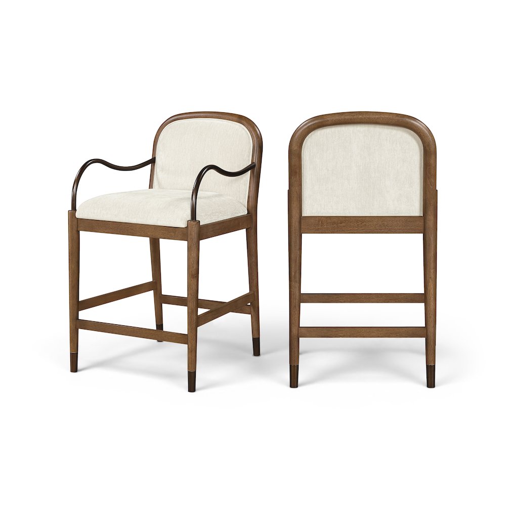 Cambria Cream Performance Fabric Upholstered Counter Stool