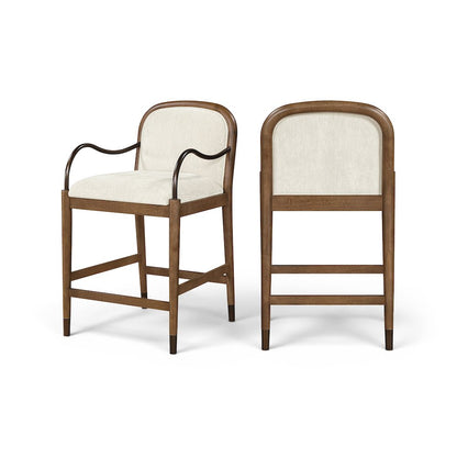 Cambria Cream Performance Fabric Upholstered Counter Stool