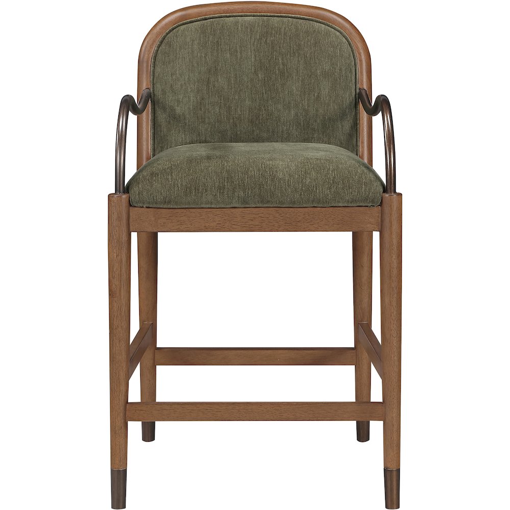 Cambria Green Performance Fabric Upholstered Counter Stool