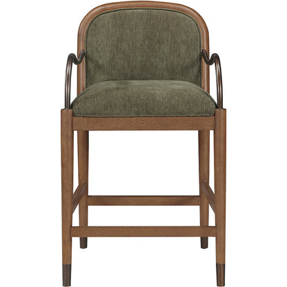 Cambria Green Performance Fabric Upholstered Counter Stool