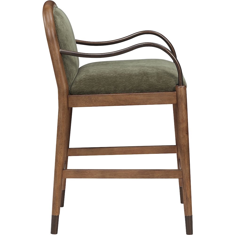 Cambria Green Performance Fabric Upholstered Counter Stool