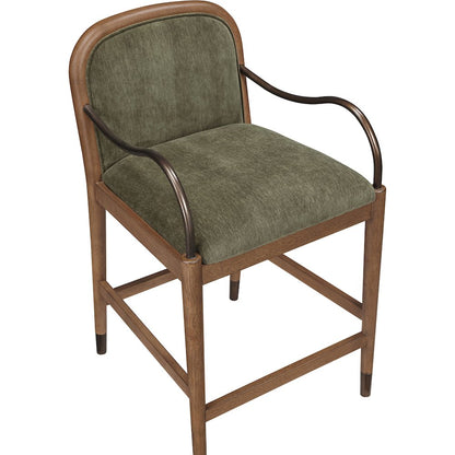 Cambria Green Performance Fabric Upholstered Counter Stool