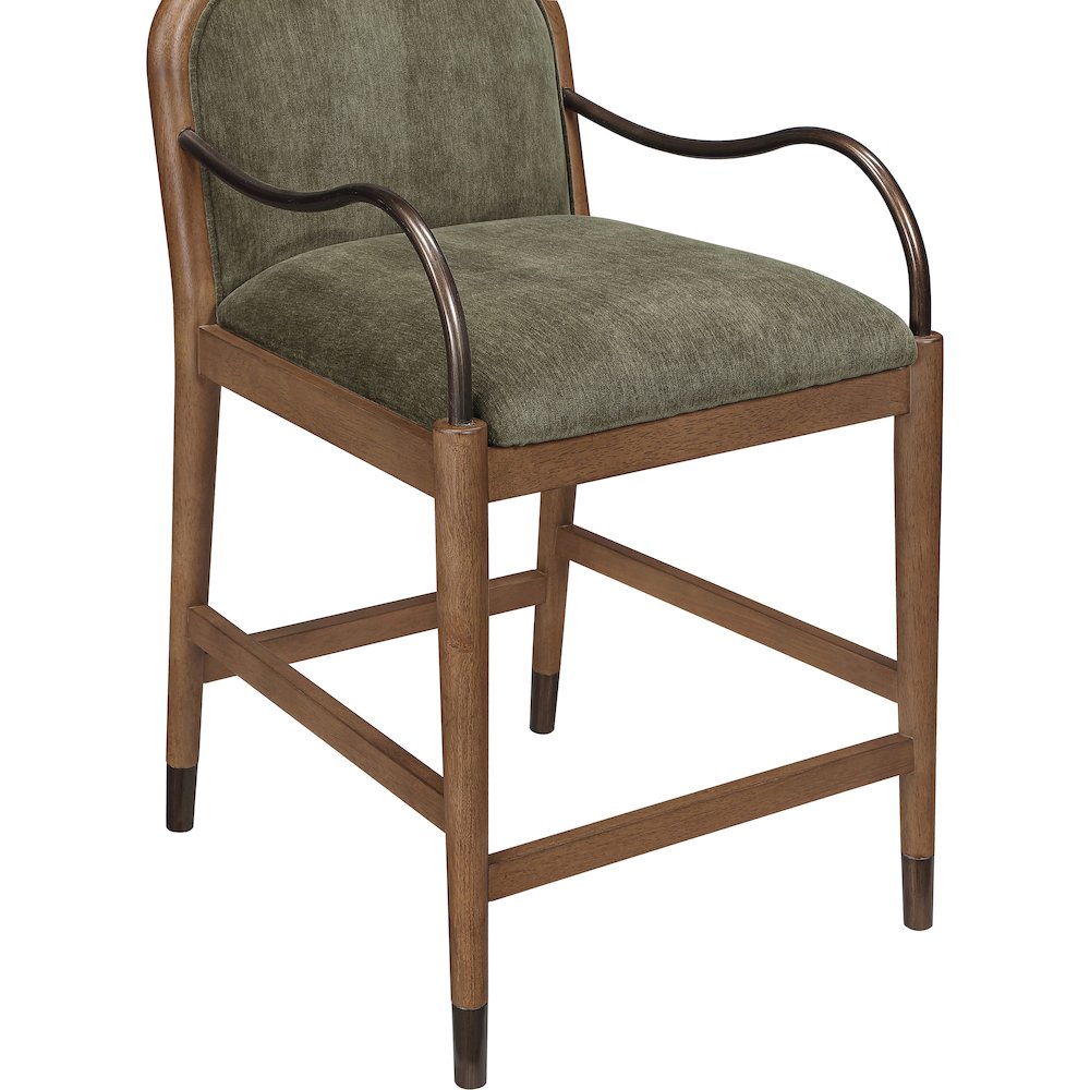 Cambria Green Performance Fabric Upholstered Counter Stool