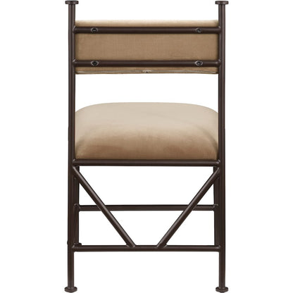 Monarch Beige Velvet Performance Fabric Upholstered Dining Chair, Set of 2