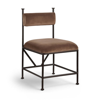 Monarch Brown Velvet Performance Fabric Upholstered Dining Chair, Set of 2