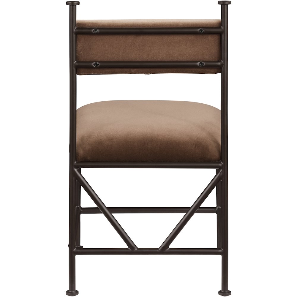 Monarch Brown Velvet Performance Fabric Upholstered Dining Chair, Set of 2