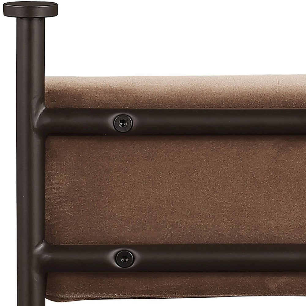 Monarch Brown Velvet Performance Fabric Upholstered Dining Chair, Set of 2