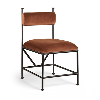 Monarch Cognac Velvet Performance Fabric Upholstered Dining Chair, Set of 2