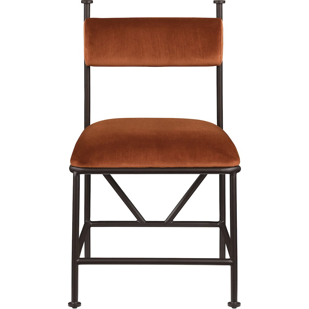 Monarch Cognac Velvet Performance Fabric Upholstered Dining Chair, Set of 2