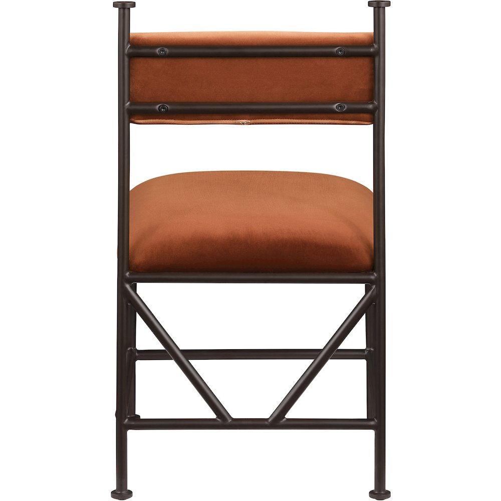 Monarch Cognac Velvet Performance Fabric Upholstered Dining Chair, Set of 2