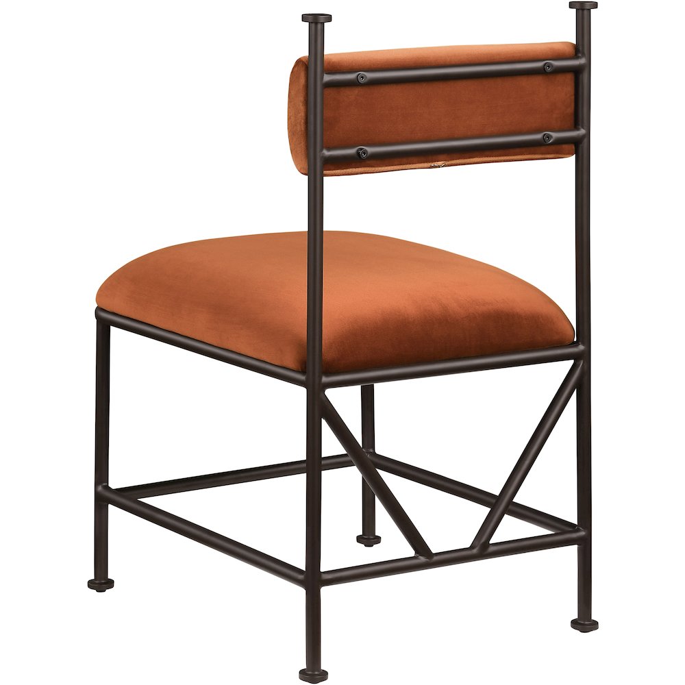 Monarch Cognac Velvet Performance Fabric Upholstered Dining Chair, Set of 2