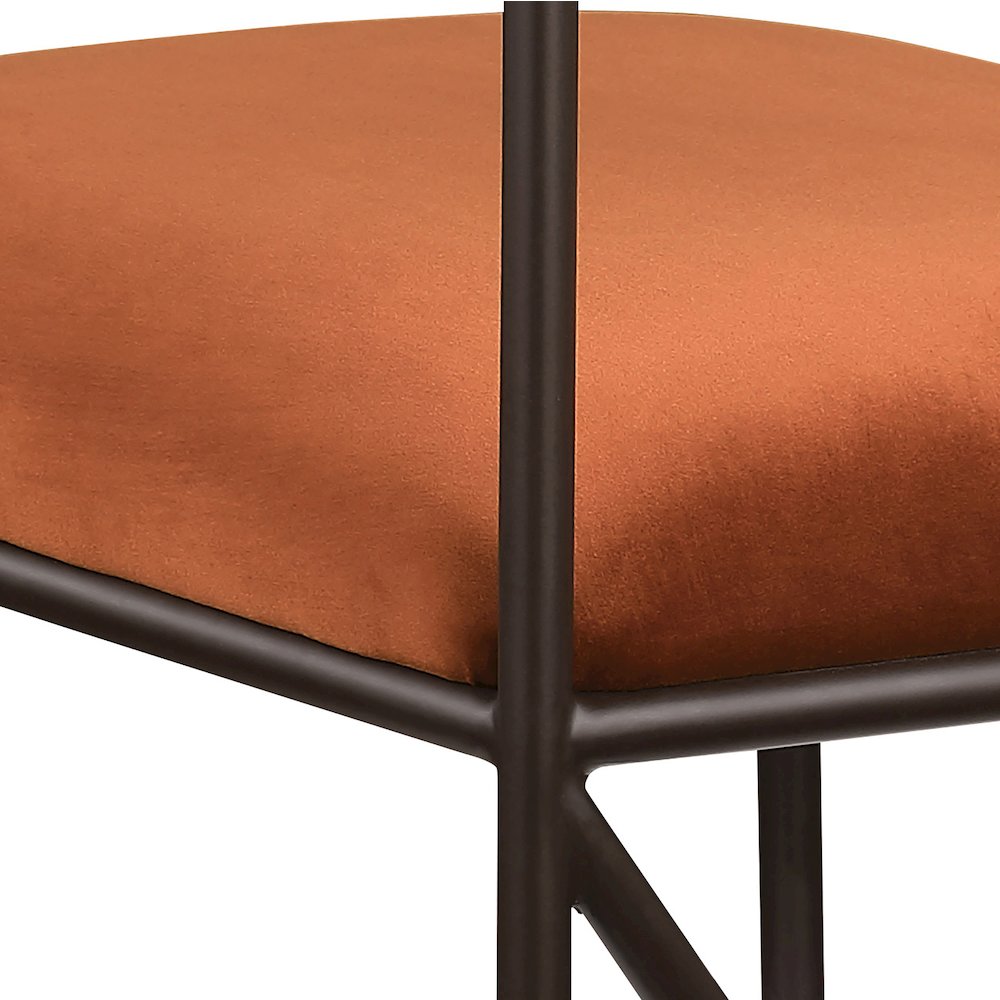 Monarch Cognac Velvet Performance Fabric Upholstered Dining Chair, Set of 2