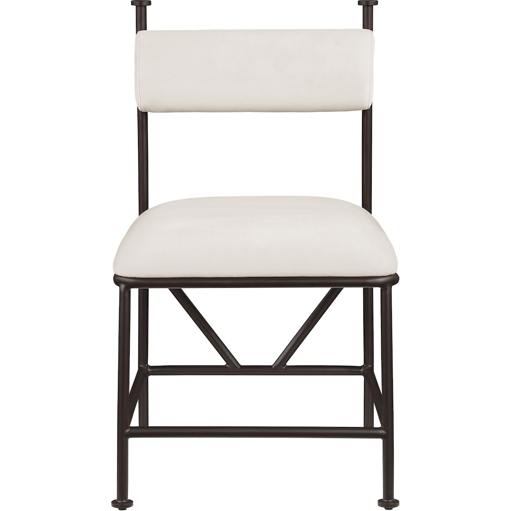 Monarch Cream Velvet Performance Fabric Upholstered Dining Chair, Set of 2