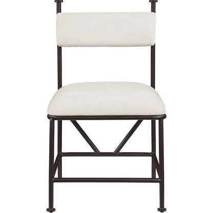 Monarch Cream Velvet Performance Fabric Upholstered Dining Chair, Set of 2
