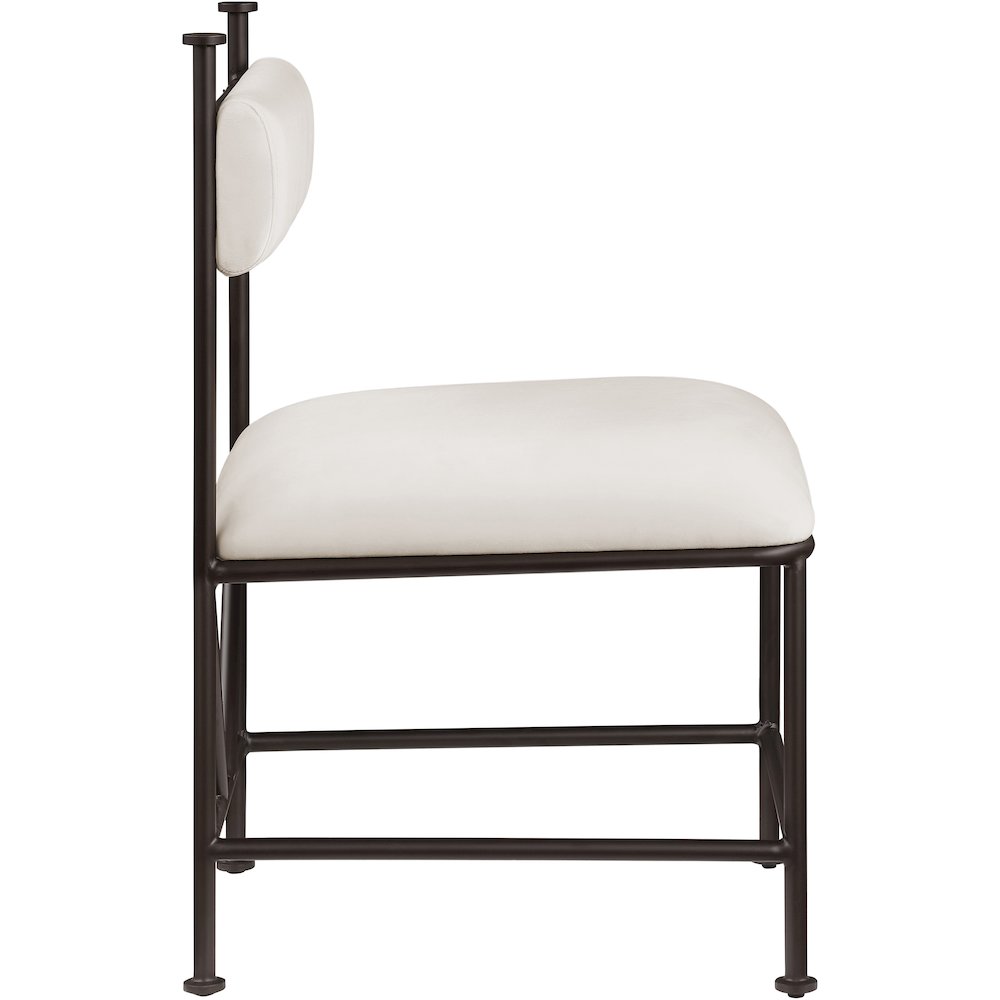 Monarch Cream Velvet Performance Fabric Upholstered Dining Chair, Set of 2